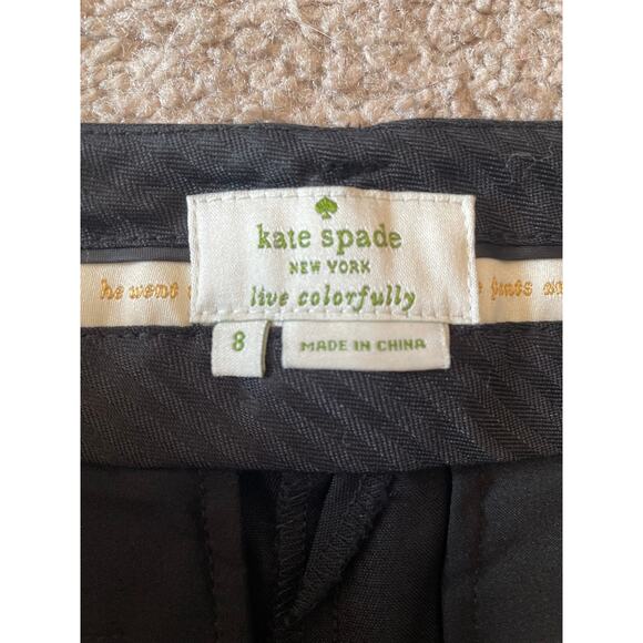 Kate Spade Womens Black Dress Pants Size 8 Gold Accents Straight Leg - Picture 4 of 8